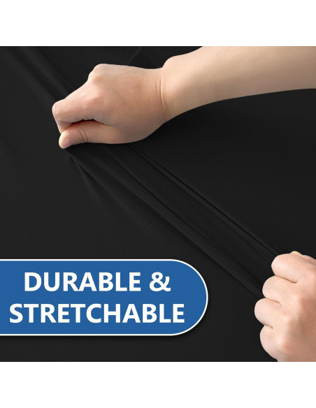 Manteles Ajustados de Spandex Negros Enjoyidea 6 Pies - 6 Unidades