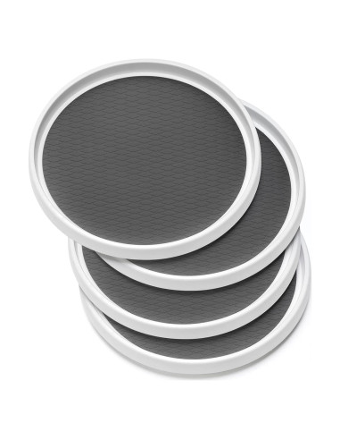 Juego de 4 organizadores Lazy Susan 25,4 cm antideslizantes