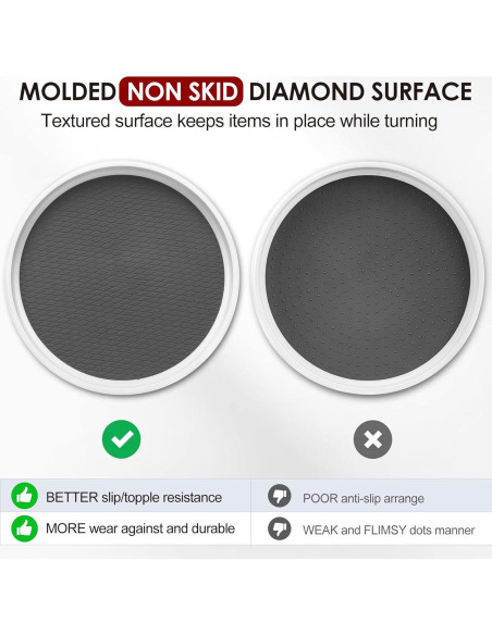 Juego de 4 organizadores Lazy Susan 25,4 cm antideslizantes