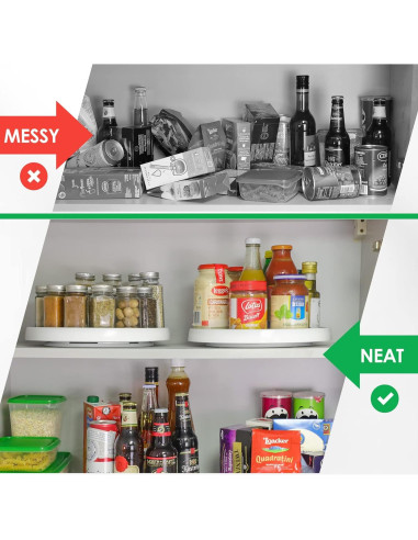 Juego de 4 organizadores Lazy Susan 25,4 cm antideslizantes