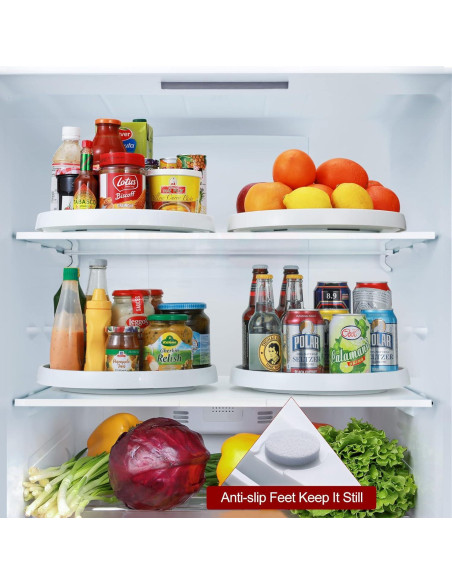 Juego de 4 organizadores Lazy Susan 25,4 cm antideslizantes