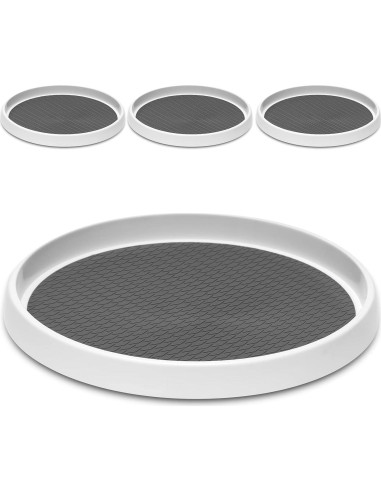 Juego de 4 organizadores Lazy Susan 25,4 cm antideslizantes
