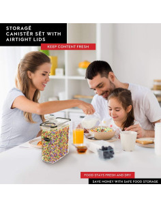 Contenedores de Cereal DWELLZA COCINA 4 Piezas 4L Herméticos 2
