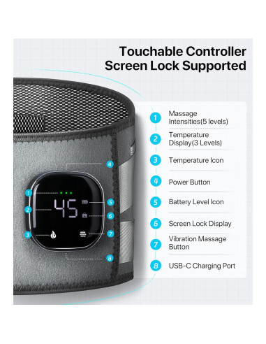 Almohadilla Térmica Inalámbrica ALLJOY 170 cm con Masaje