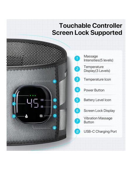Almohadilla Térmica Inalámbrica ALLJOY 170 cm con Masaje