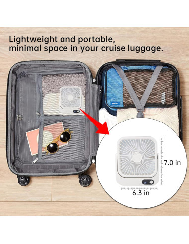 Ventilador de Crucero TEITEAI USB Portátil 5 Velocidades