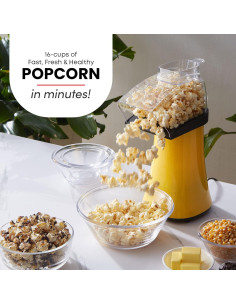 Hacedor de Palomitas Elite Gourmet 4 Cuartos Amarillo 1300W 2