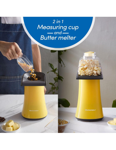 Hacedor de Palomitas Elite Gourmet 4 Cuartos Amarillo 1300W