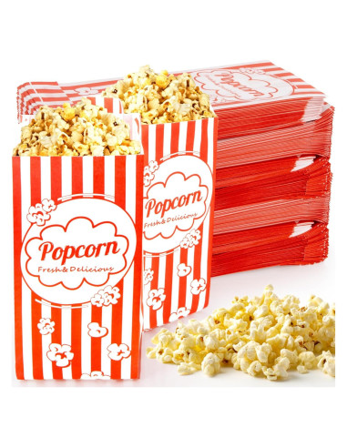 Bolsas de Palomitas Desechables MAQIHAN 500 Unidades 21x9 cm