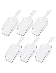 6 Cucharones de Plástico Transparente 19 cm para Alimentos