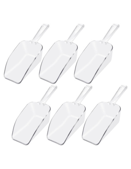 6 Cucharones de Plástico Transparente 19 cm para Alimentos