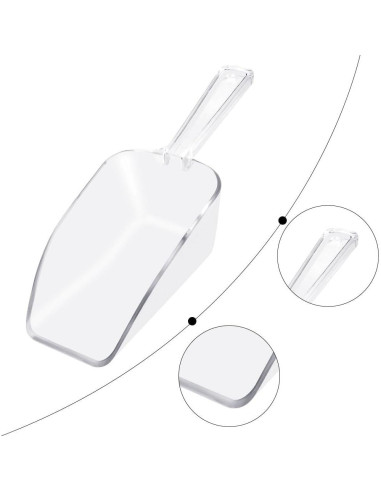 6 Cucharones de Plástico Transparente 19 cm para Alimentos