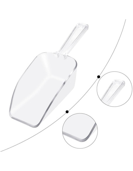 6 Cucharones de Plástico Transparente 19 cm para Alimentos