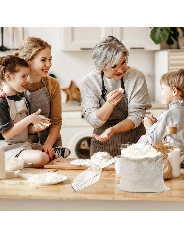 6 Cucharones de Plástico Transparente 19 cm para Alimentos
