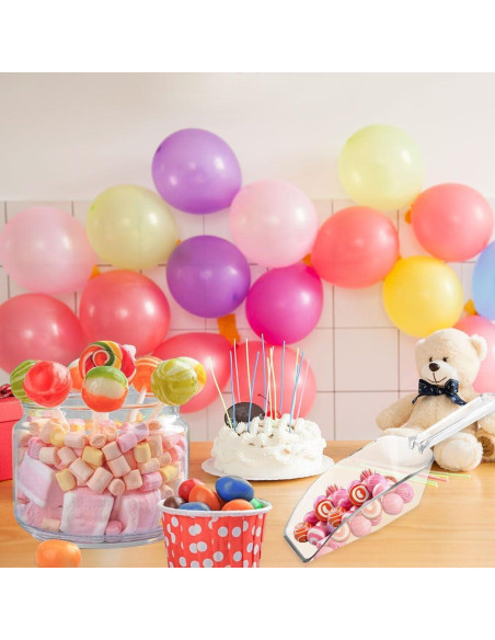 6 Cucharones de Plástico Transparente 19 cm para Alimentos