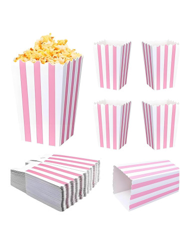 Bolsas de Palomitas Mantianstar 40 Cajas Rosa y Blanco