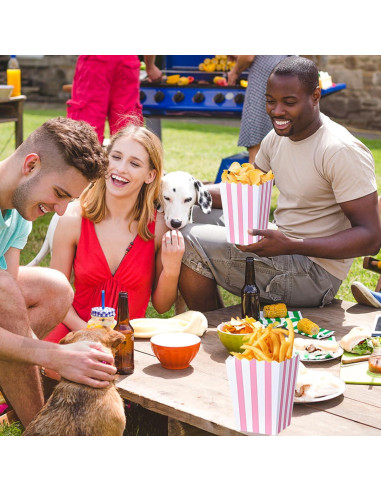 Bolsas de Palomitas Mantianstar 40 Cajas Rosa y Blanco