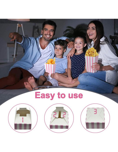 Bolsas de Palomitas Mantianstar 40 Cajas Rosa y Blanco