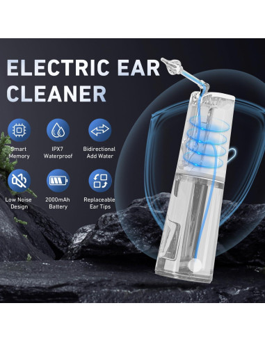 Kit Eléctrico de Limpieza de Oídos Jura IPX7 8 Piezas