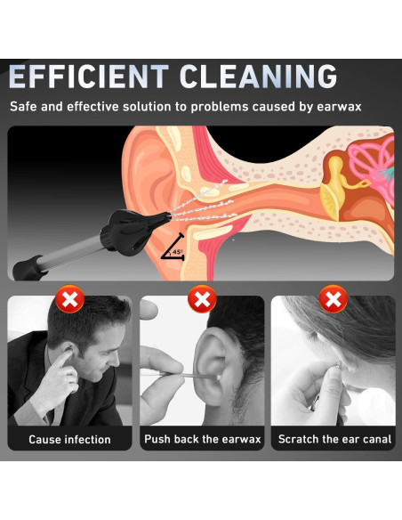 Kit Eléctrico de Limpieza de Oídos Jura IPX7 8 Piezas