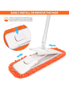 Mopa de Polvo Lalafancy con Almohadilla Microfibra 127 cm 2