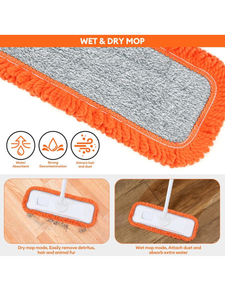 Mopa de Polvo Lalafancy con Almohadilla Microfibra 127 cm