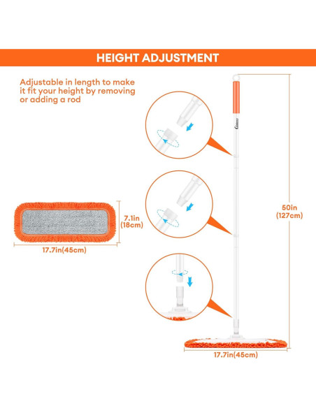 Mopa de Polvo Lalafancy con Almohadilla Microfibra 127 cm