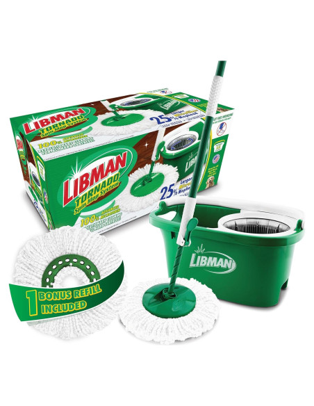 Trapeador Tornado Libman con Cubo y 2 Cabezas Microfibra
