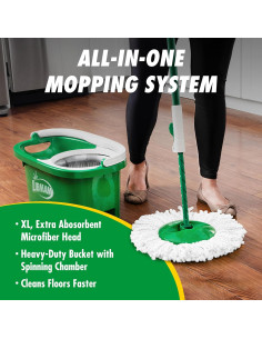 Trapeador Tornado Libman con Cubo y 2 Cabezas Microfibra 2