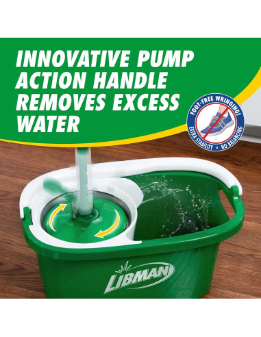Trapeador Tornado Libman con Cubo y 2 Cabezas Microfibra