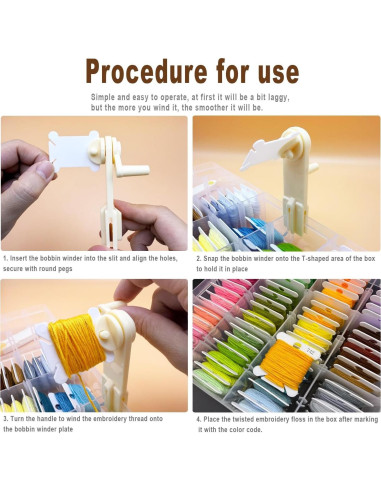 Organizador de Hilo de Bordado INFNZOLI con 120 Bobinas y Tijeras