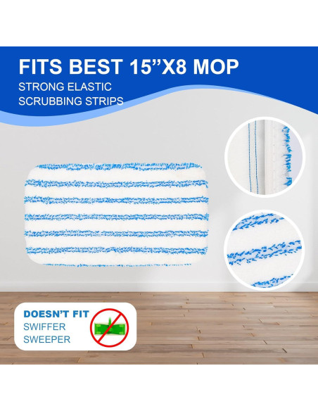 Paquete de 2 almohadillas de fregona kCarpoly 38x20 cm