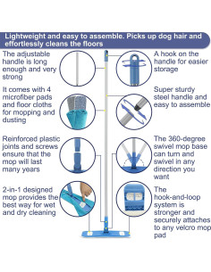 Mop de Microfibra SOOCAN 2 en 1 con Almohadillas Lavables 2