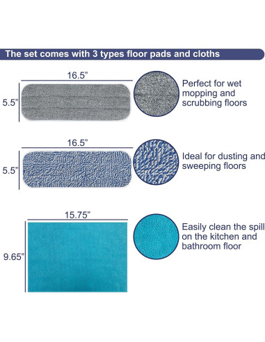 Mop de Microfibra SOOCAN 2 en 1 con Almohadillas Lavables