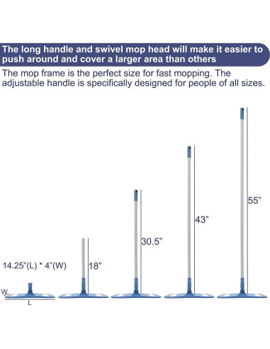 Mop de Microfibra SOOCAN 2 en 1 con Almohadillas Lavables