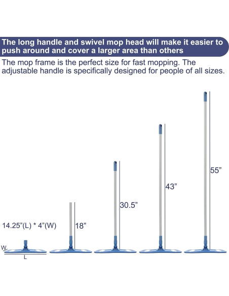 Mop de Microfibra SOOCAN 2 en 1 con Almohadillas Lavables