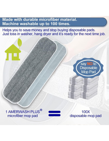 Paños de Repuesto para Mop Microfibra 46 cm SOOCAN - 5 Pzs