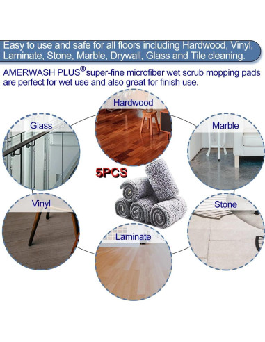 Paños de Repuesto para Mop Microfibra 46 cm SOOCAN - 5 Pzs