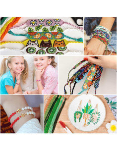 Kit de Fabricación de Pulseras PAXCOO 110 Madejas Hilo 830 Cuentas 2