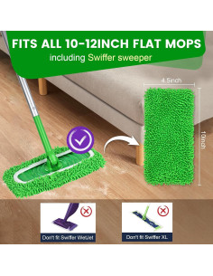6 Almohadillas Reutilizables Microfibra ZMZPA para Mop Swiffer 2