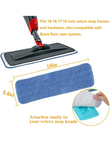 Cabezas de Mopa de Microfibra 45x14 cm LOSYHU - Paquete 10