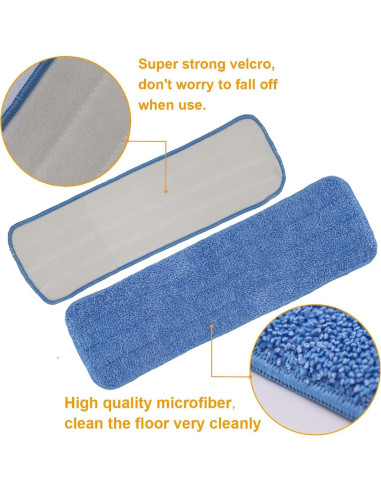 Cabezas de Mopa de Microfibra 45x14 cm LOSYHU - Paquete 10