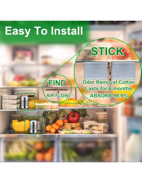 Desodorante de Refrigerador JNXHON 10 Años Absorbente Acero Inoxidable 2PCS