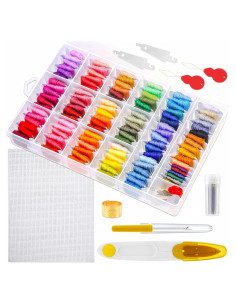 Kit de Hilo de Bordado PAXCOO 146 Piezas con Caja Organizadora
