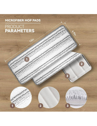 Paños de Mopa de Microfibra 33 cm Reemplazo Lavable 6 Pzas