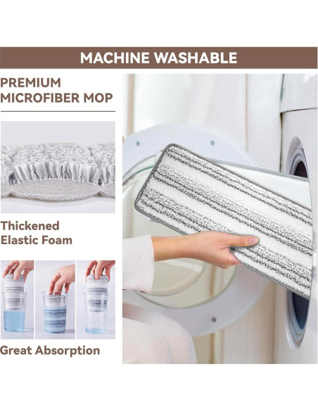 Paños de Mopa de Microfibra 33 cm Reemplazo Lavable 6 Pzas