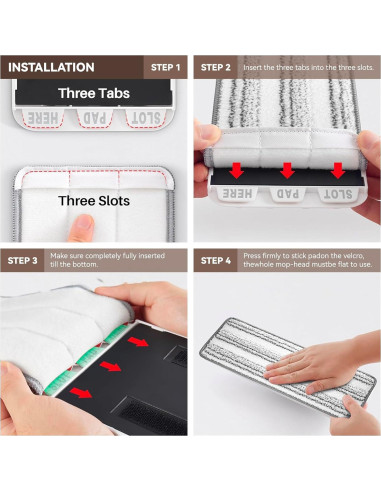 Paños de Mopa de Microfibra 33 cm Reemplazo Lavable 6 Pzas
