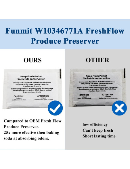 Conservador FreshFlow Funmit W10346771A - 3 Paquetes