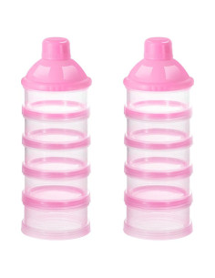 Dispensador de Fórmula Accmor Rosa 5 Capas Apilable