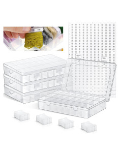 Juego de Caja Organizadora de Hilo Queekay 24 Compartimentos